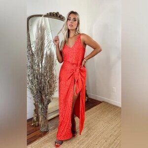 Show Me Your Mumu - Red Silk Wrap Dress